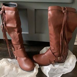 Brown Leather knee high boots